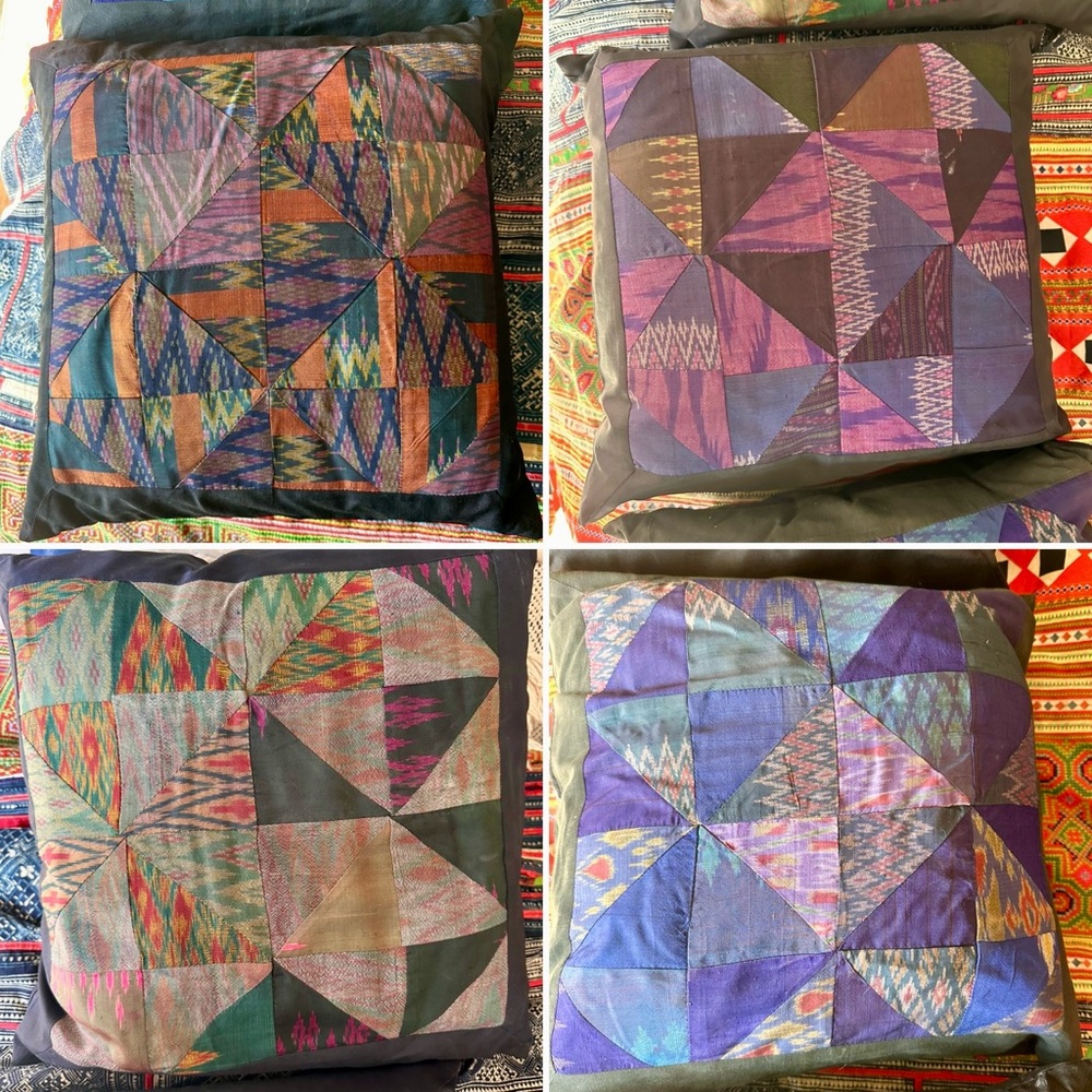 Colorful Patchwork Throw Pillow Set